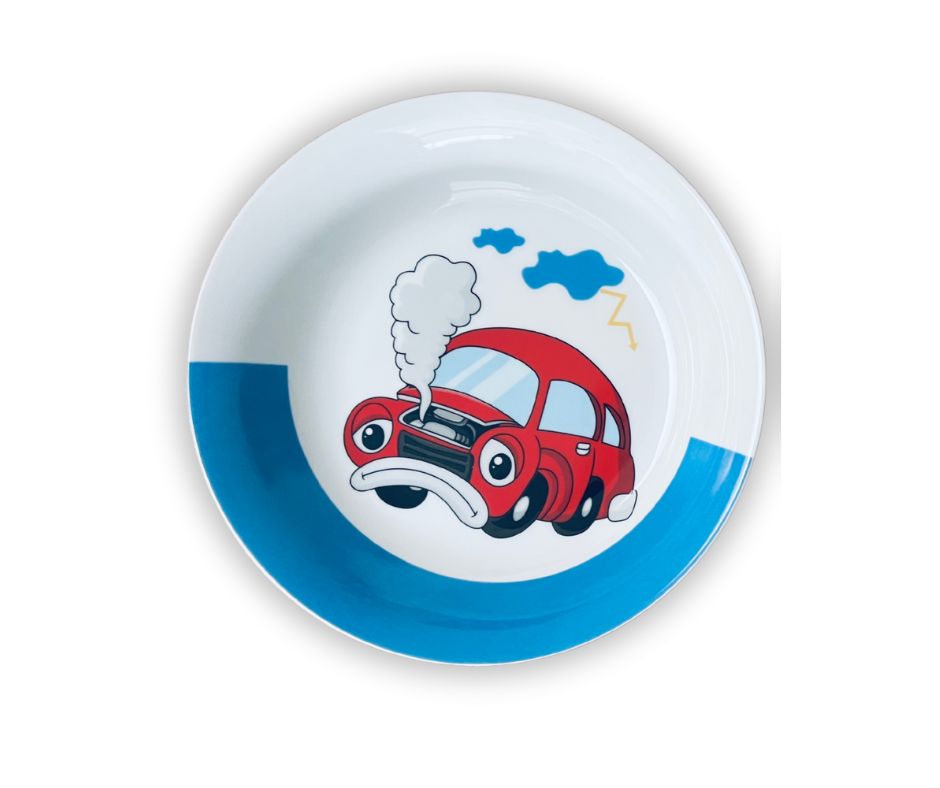 Lastenõude komplekt Autod, kauss ja taldrik, portselan