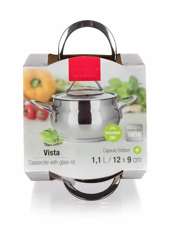 Pott Vista klaaskaanega 1,1 l, roostevaba teras